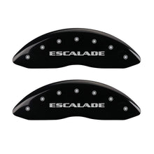 Load image into Gallery viewer, MGP 4 Caliper Covers Engraved Front &amp; Rear Escalade Black finish silver ch - Black Ops Auto Works