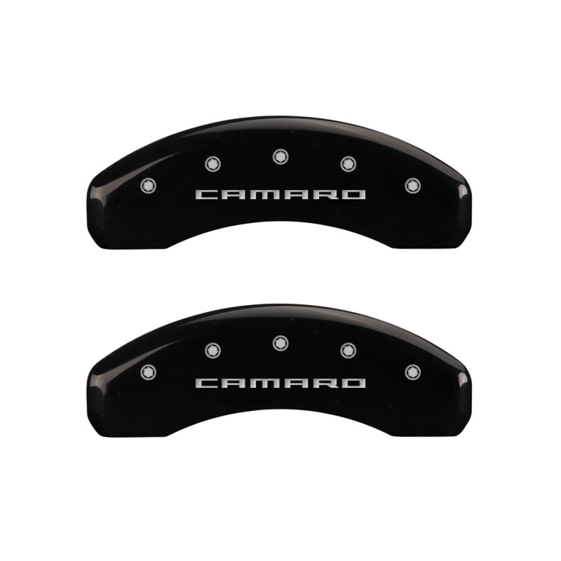 MGP 4 Caliper Covers Engraved Front & Rear Gen 5/Camaro Black finish silver ch - Black Ops Auto Works