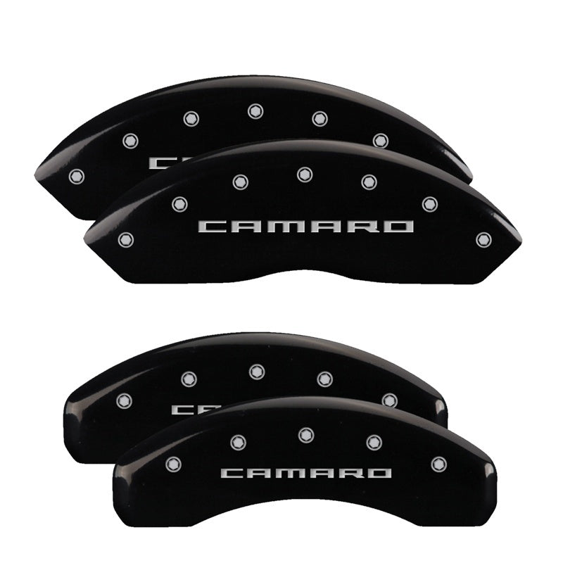 MGP 4 Caliper Covers Engraved Front & Rear Gen 5/Camaro Black finish silver ch - Black Ops Auto Works