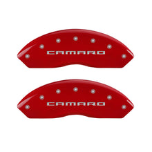 Load image into Gallery viewer, MGP 4 Caliper Covers Engraved Front &amp; Rear Gen 5/Camaro Red finish silver ch - Black Ops Auto Works