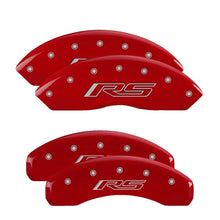 Load image into Gallery viewer, MGP 4 Caliper Covers Engraved Front &amp; Rear Gen 5/RS Red finish silver ch - Black Ops Auto Works