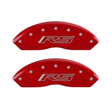 Load image into Gallery viewer, MGP 4 Caliper Covers Engraved Front &amp; Rear Gen 5/RS Red finish silver ch - Black Ops Auto Works