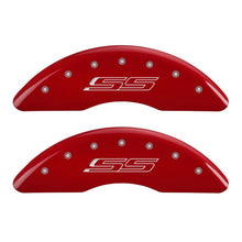 Load image into Gallery viewer, MGP 4 Caliper Covers Engraved Front &amp; Rear Gen 5/SS Red finish silver ch - Black Ops Auto Works
