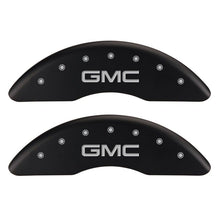 Load image into Gallery viewer, MGP 4 Caliper Covers Engraved Front &amp; Rear GMC Red finish silver ch - Black Ops Auto Works