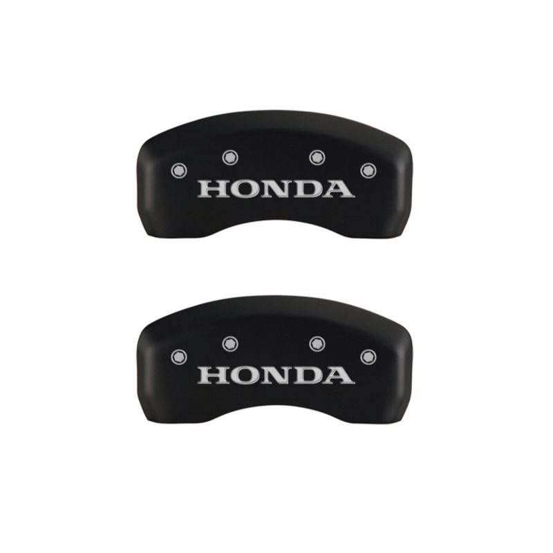 MGP 4 Caliper Covers Engraved Front & Rear Honda Red finish silver ch - Black Ops Auto Works