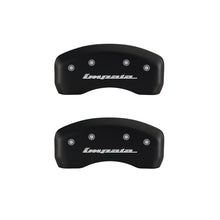 Load image into Gallery viewer, MGP 4 Caliper Covers Engraved Front &amp; Rear Impala Red finish silver ch - Black Ops Auto Works