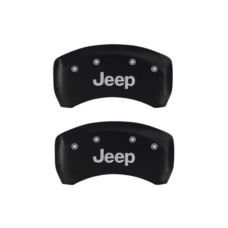 MGP 4 Caliper Covers Engraved Front & Rear JEEP Red finish silver ch - Black Ops Auto Works
