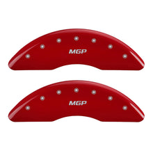 Load image into Gallery viewer, MGP 4 Caliper Covers Engraved Front &amp; Rear MGP Red finish silver ch - Black Ops Auto Works