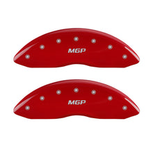 Load image into Gallery viewer, MGP 4 Caliper Covers Engraved Front &amp; Rear MGP Red finish silver ch - Black Ops Auto Works