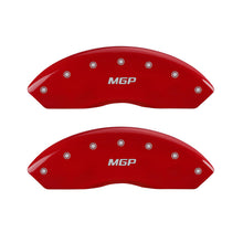 Load image into Gallery viewer, MGP 4 Caliper Covers Engraved Front &amp; Rear MGP Red finish silver ch - Black Ops Auto Works