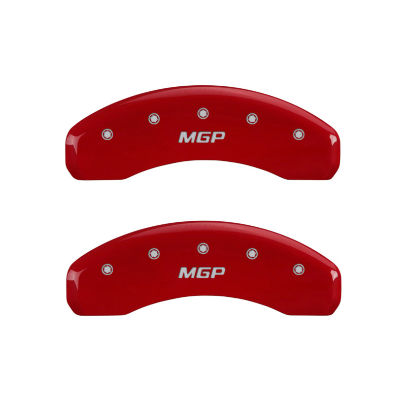 MGP 4 Caliper Covers Engraved Front & Rear MGP Red finish silver ch - Black Ops Auto Works