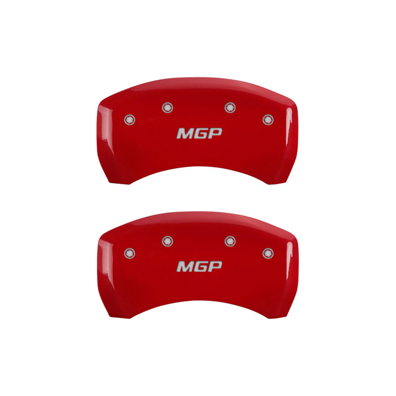 MGP 4 Caliper Covers Engraved Front & Rear MGP Red finish silver ch - Black Ops Auto Works