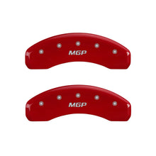 Load image into Gallery viewer, MGP 4 Caliper Covers Engraved Front &amp; Rear MGP Red finish silver ch - Black Ops Auto Works