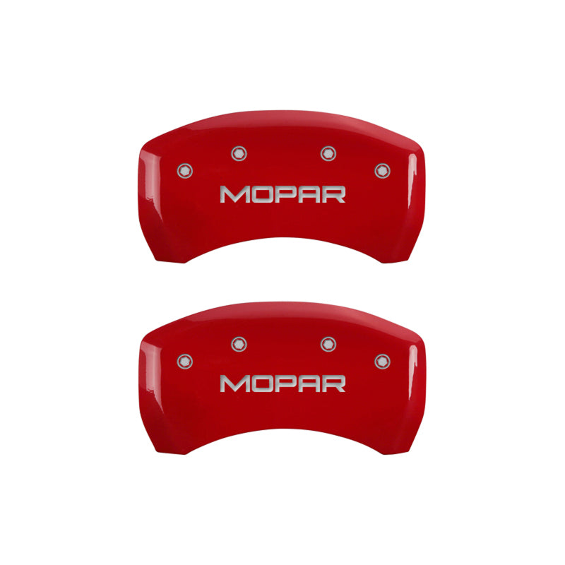 MGP 4 Caliper Covers Engraved Front & Rear MOPAR Yellow finish black ch - Black Ops Auto Works