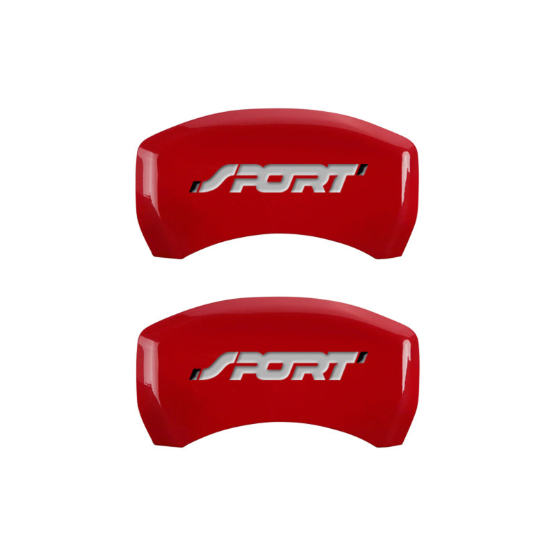 MGP 4 Caliper Covers Engraved Front & Rear No bolts/Sport Red finish silver ch - Black Ops Auto Works