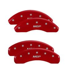 Load image into Gallery viewer, MGP 4 Caliper Covers Engraved Front &amp; Rear No bolts/Sport Red finish silver ch - Black Ops Auto Works