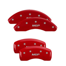 Load image into Gallery viewer, MGP 4 Caliper Covers Engraved Front &amp; Rear Oval logo/Ford Red finish silver ch - Black Ops Auto Works