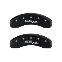 Load image into Gallery viewer, MGP 4 Caliper Covers Engraved Front &amp; Rear SSR Red finish silver ch - Black Ops Auto Works