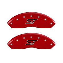 Load image into Gallery viewer, MGP 4 Caliper Covers Engraved Front &amp; Rear ST Red finish silver ch - Black Ops Auto Works