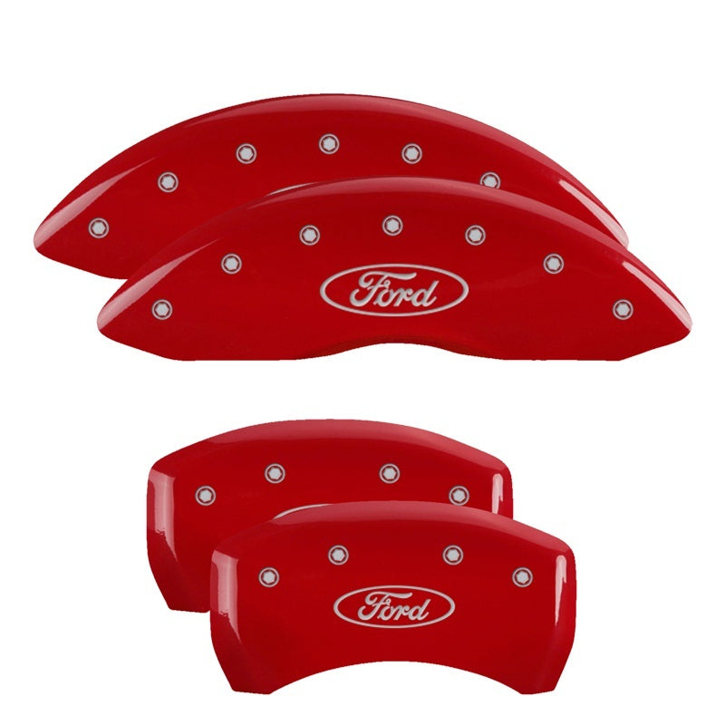 MGP 4 Caliper Covers Engraved Front & Rear ST Red finish silver ch - Black Ops Auto Works
