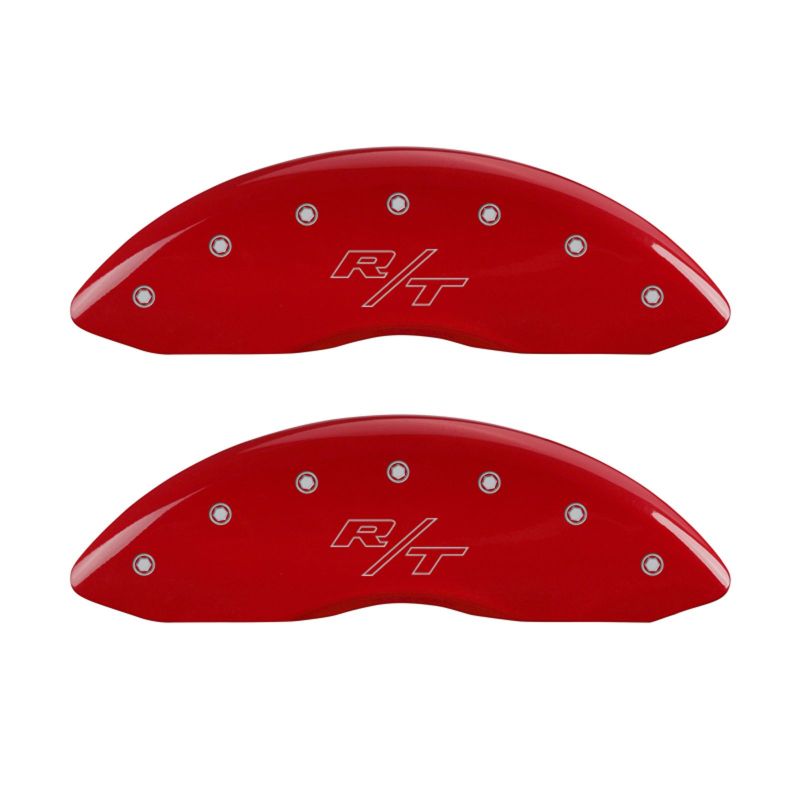 MGP 4 Caliper Covers Engraved Front & Rear Vintage Style/RT Red finish silver ch - Black Ops Auto Works