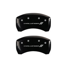 Load image into Gallery viewer, MGP 4 Caliper Covers Engraved Front &amp; Rear With stripes/Challenger Black finish silver ch - Black Ops Auto Works
