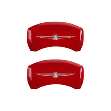 Load image into Gallery viewer, MGP 4 Caliper Covers Engrvd Front No bolts/Tbird Engrvd Rear/Tbird Emblem Red fnsh slvr ch - Black Ops Auto Works