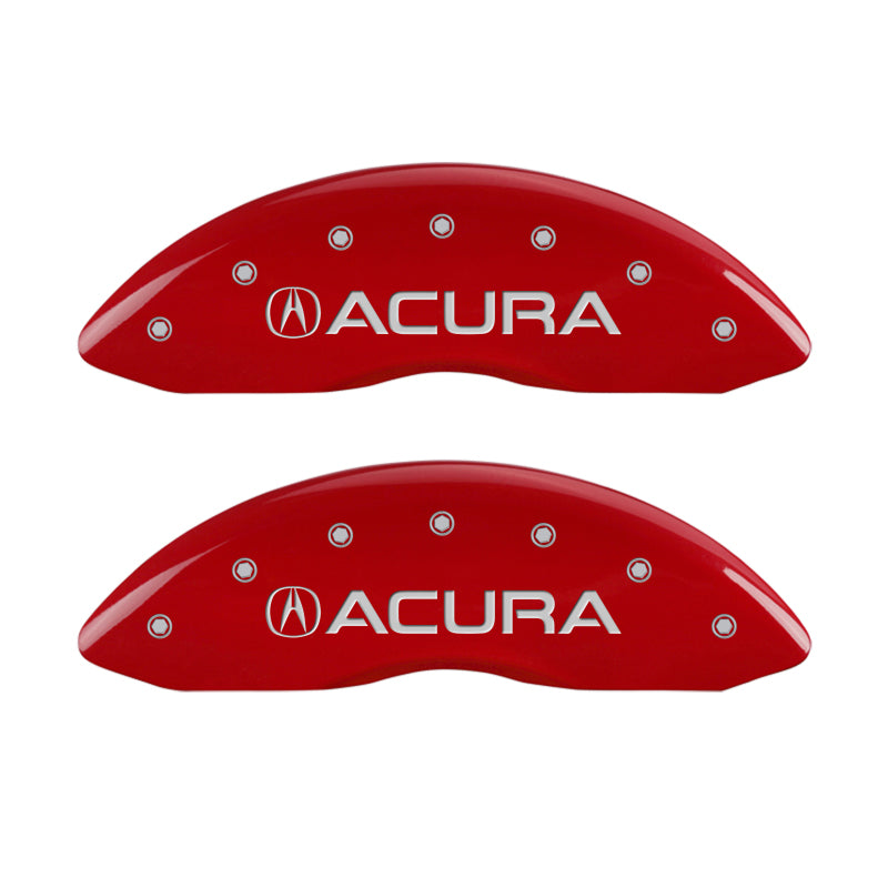 MGP 4 Caliper Covers Front Acura Rear MDX Red Finish Silver Characters - Black Ops Auto Works