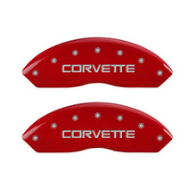 Load image into Gallery viewer, MGP 4 Caliper Covers Gloss Red Engraved with Corvette C4 (Full Kit 4 Pieces) - Black Ops Auto Works