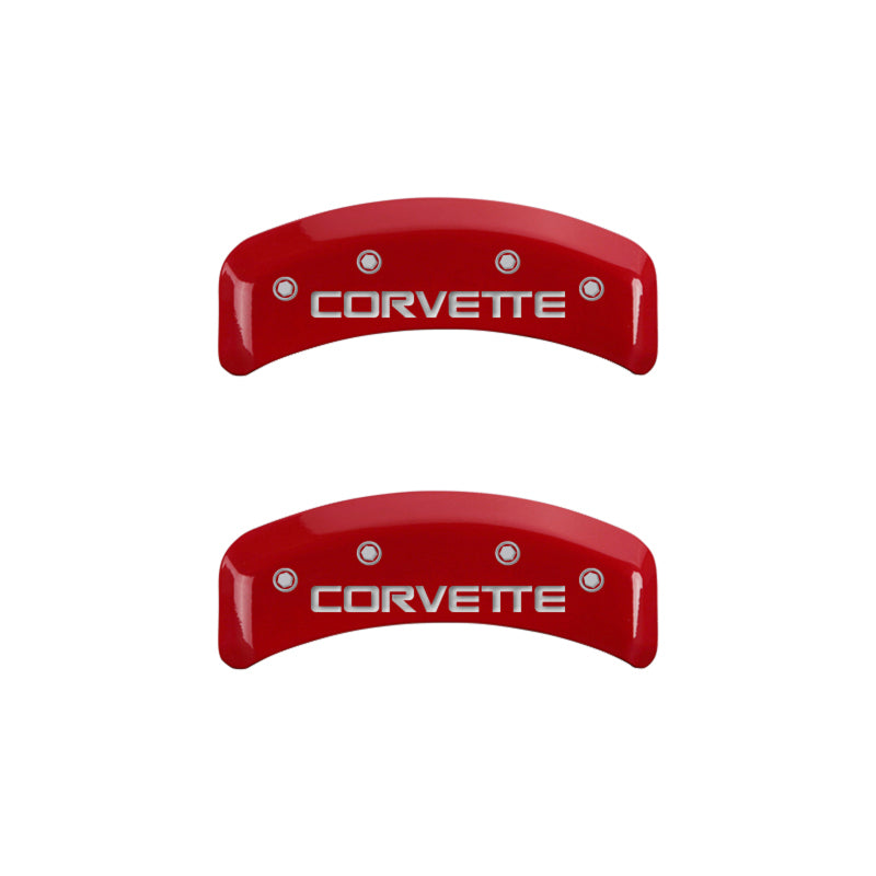 MGP 4 Caliper Covers Gloss Red Engraved with Corvette C4 (Full Kit 4 Pieces) - Black Ops Auto Works
