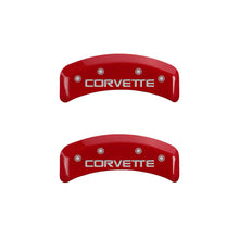 Load image into Gallery viewer, MGP 4 Caliper Covers Gloss Red Engraved with Corvette C4 (Full Kit 4 Pieces) - Black Ops Auto Works