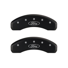 Load image into Gallery viewer, MGP 4 Caliper Covers Engraved Front &amp; Rear Oval logo/Ford Red finish silver ch - MGP 10219SFRDRD