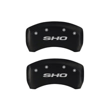 Load image into Gallery viewer, MGP 4 Caliper Covers Engraved Front &amp; Rear SHO Red finish silver ch - MGP 10222SSHORD