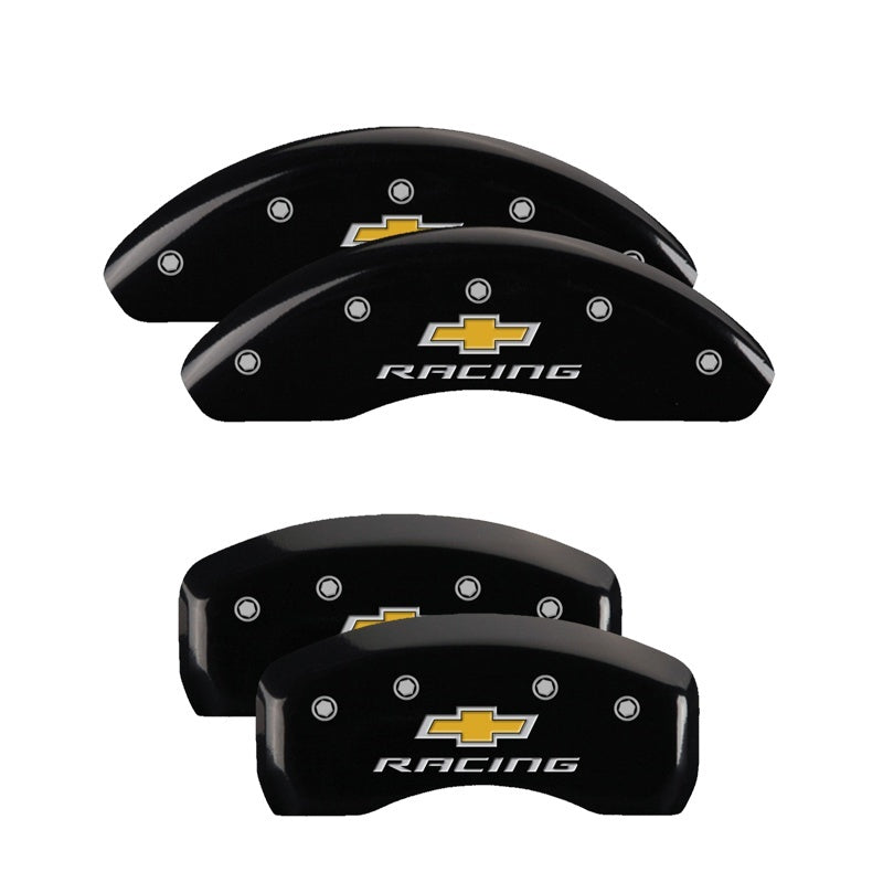 MGP 4 Caliper Covers Engraved Front & Rear Impala Black finish silver ch - MGP 14223SIMPBK