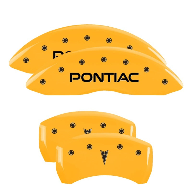 MGP 4 Caliper Covers Engraved Front Pontiac Engraved Rear G8 Red finish silver ch - MGP 18011SPG8RD