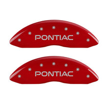 Load image into Gallery viewer, MGP 4 Caliper Covers Engraved Front Pontiac Engraved Rear G8 Red finish silver ch - MGP 18011SPG8RD