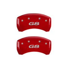 Load image into Gallery viewer, MGP 4 Caliper Covers Engraved Front Pontiac Engraved Rear G8 Red finish silver ch - MGP 18011SPG8RD