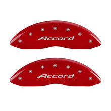 Load image into Gallery viewer, MGP 4 Caliper Covers Engraved Front Accord Engraved Rear Accord Red finish silver ch - MGP 20219SACCRD