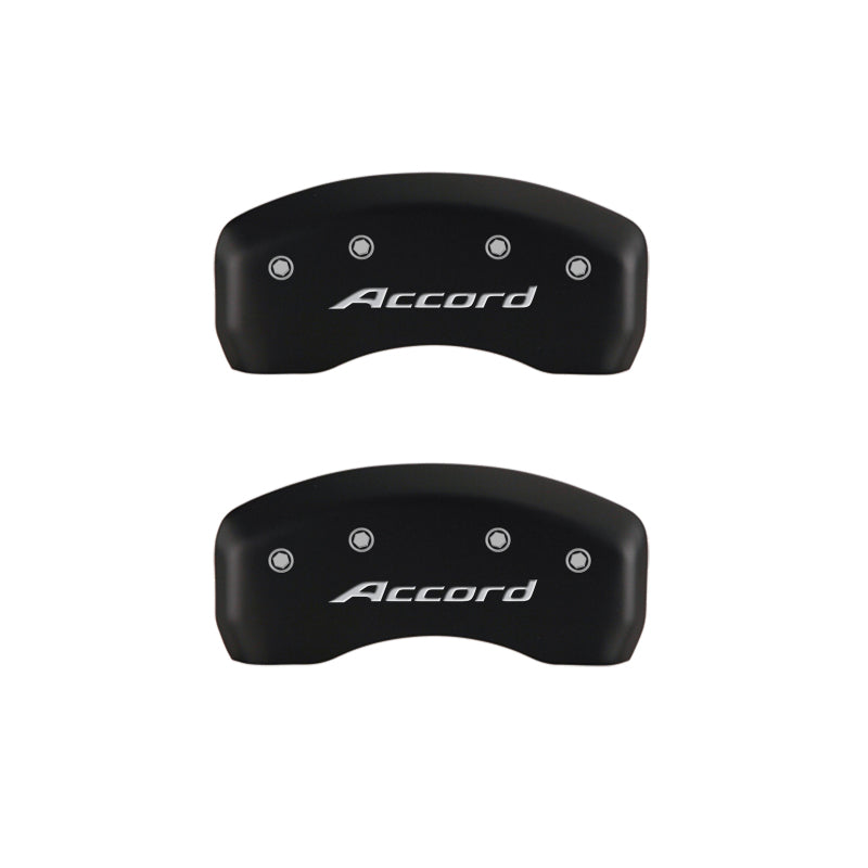 MGP 4 Caliper Covers Engraved Front Accord Engraved Rear Accord Red finish silver ch - MGP 20219SACCRD