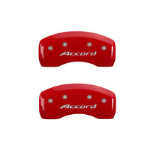 Load image into Gallery viewer, MGP 4 Caliper Covers Engraved Front Accord Engraved Rear Accord Red finish silver ch - MGP 20219SACCRD