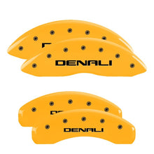 Load image into Gallery viewer, MGP 4 Caliper Covers Engraved Front &amp; Rear Denali Yellow finish black ch - MGP 34015SDNLYL