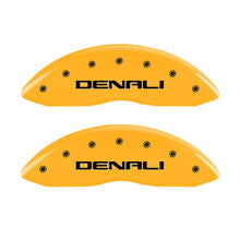 Load image into Gallery viewer, MGP 4 Caliper Covers Engraved Front &amp; Rear Denali Yellow finish black ch - MGP 34015SDNLYL