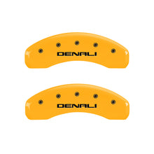 Load image into Gallery viewer, MGP 4 Caliper Covers Engraved Front &amp; Rear Denali Yellow finish black ch - MGP 34015SDNLYL
