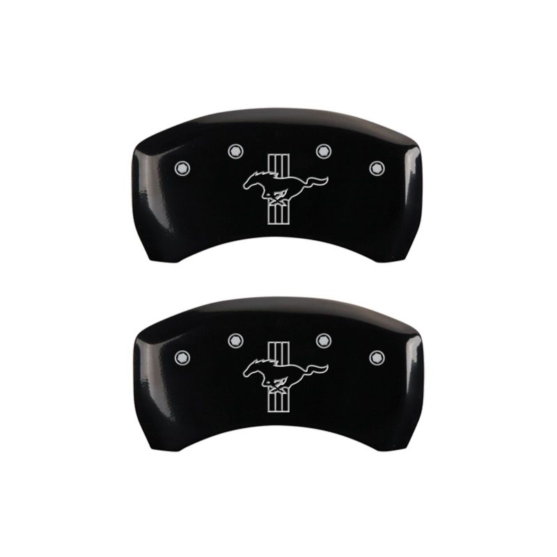 MGP Rear set 2 Caliper Covers Engraved Rear GT500 Shelby & Cobra Black finish silver ch - Black Ops Auto Works