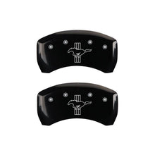 Load image into Gallery viewer, MGP Rear set 2 Caliper Covers Engraved Rear GT500 Shelby &amp; Cobra Black finish silver ch - Black Ops Auto Works