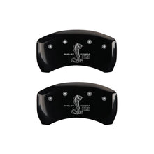 Load image into Gallery viewer, MGP Rear set 2 Caliper Covers Engraved Rear GT500 Shelby &amp; Cobra Black finish silver ch - Black Ops Auto Works