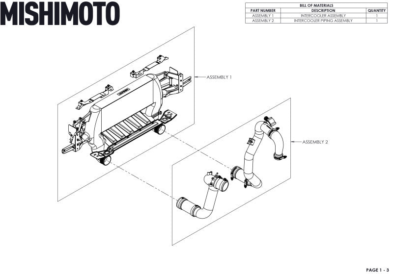Mishimoto Mishimoto 21+ Bronco 2.3L High Mount INT Kit SL Core P Pipes