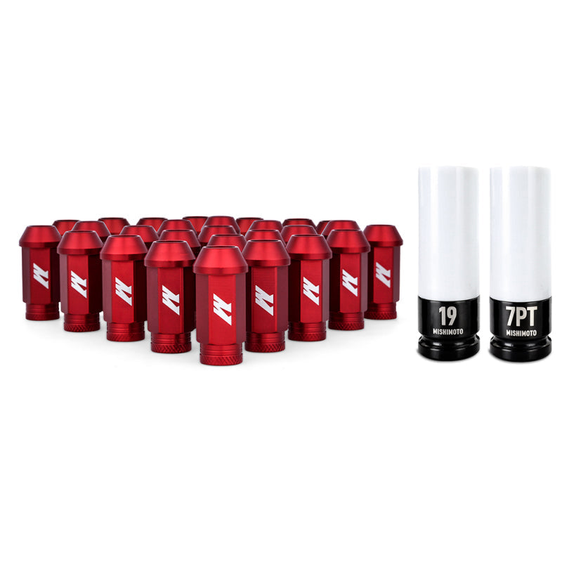 Mishimoto Aluminum Locking Lug Nuts M12x1.5 27pc Set Red - Black Ops Auto Works