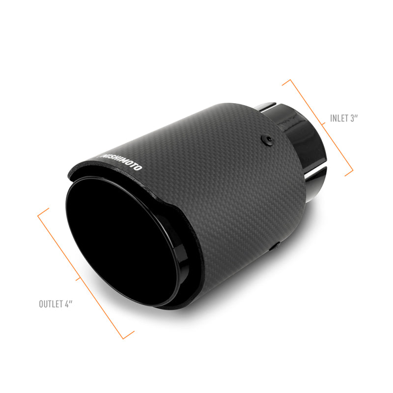 Mishimoto Mishimoto Carbon Fiber Muffler Tip 3in Inlet 4in Outlet Black