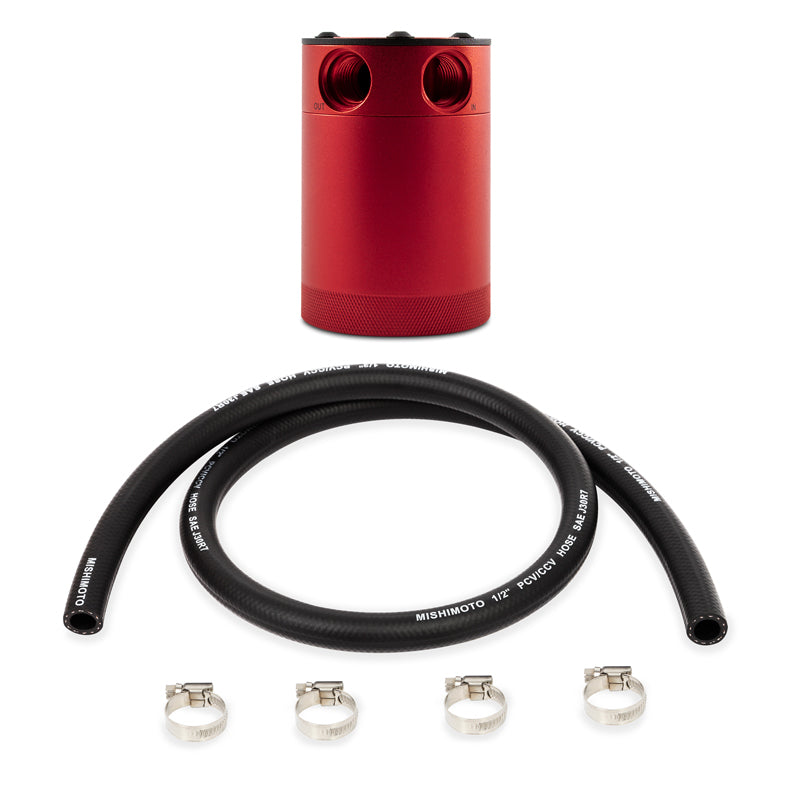 Mishimoto Mishimoto Compact Baffled Oil Catch Can - 2-Port - Red